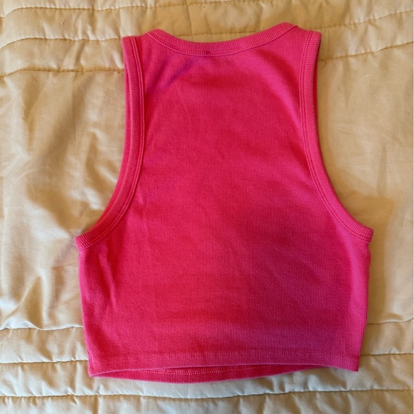 Zara Bright Pink Ribbed Top - Picture 5 of 6
